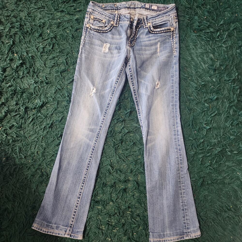 Miss Me JP5014 Bootcut Jeans Womens 32x32 Y2K Distressed Denim